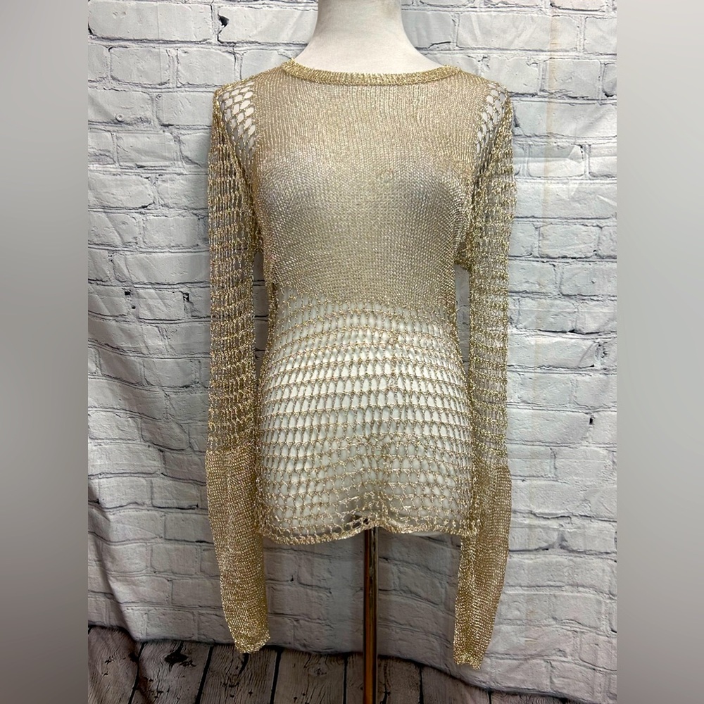 Nwt- Zara Gold Metallic Top- L
